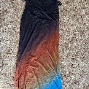 Gradient Maxi Dress with Tie Straps